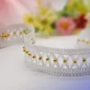ruban de broderie perlé blanc pour vêtements de mariage pour femmes, tissu de dentelle fait main, décoration de couture de col, crochet de haute qualité, largeur de 3cm
