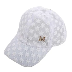 Casquette de Baseball ajustable pour femmes et filles, Hip Hop, fleur d&rsquo;extérieur, chapeau en maille, visière en dentelle