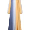 Élégant musulman abaya hijab robes zanzea eid mubarek robe d'été robe femme à manches longues contraste couleur maxi robe vêtements islamiques