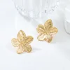 boucles d'oreilles à fleurs en acier inoxydable pour femmes, 2 pièces, tendance, voyage en plein air, carnaval, fête, festival, cadeaux d'habillage