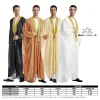 robe musulmane pour hommes, kimono adt abaya, manches longues, brodée, en mousseline de soie, kaftan décontracté, thobe de dubaï
