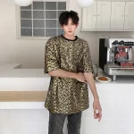 Sparkle Stage T-Shirt col rond paillettes Performance haut |   Vêtements de fête audacieux |   T-shirt d&rsquo;été pour concerts et événements