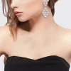 boucles d'oreilles pendantes en perles, bijoux de mariage esthétiques pour dames avec zircone brillante, accessoires magnifiques et gracieux