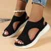 chaussures pour femmes 2025 été confortable sandales de sport décontractées femmes plage sandales compensées femmes maille tricoté sandales romaines