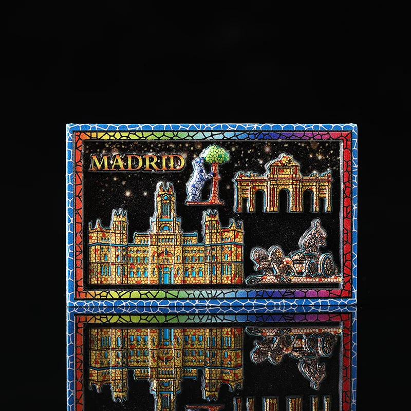 Aimants pour réfrigérateur Madrid, espagne, souvenirs touristiques, décorations colorées de cuisine pour la maison, cadeaux de vacances créatifs, 1 pièce