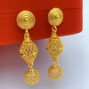 ensemble de bijoux brésiliens plaqués or 24 carats pour femmes, long collier, boucles d'oreilles, bijoux de mariée africaine nigériane de dubaï