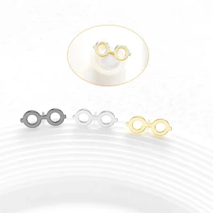 Épingles en forme de lunettes en or véritable plaqué cuivre, 5 pièces, bricolage, fabrication de bijoux à la mode, poupée Baroque, matériaux d&rsquo;accessoires en perles