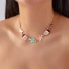 ensemble de bijoux de noël minimalistes pour femmes, collier en alliage avec vieil homme et collier en pain d'épice, parfait comme accessoires de bijoux