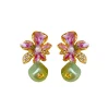 boucles d'oreilles à fleurs de luxe pour femmes, élégantes et légères, bijoux d'oreille, bohème en cristal, breloques exquises, douces, de fête