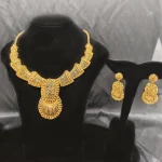 Ensemble de bijoux pour femmes, plaqué or 24 carats, 2 pièces, avec Bracelet, boucles d&rsquo;oreilles, collier, bague de Jamila Dubai, alliage de cuivre, Design traditionnel