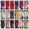 Élégant mince foulard en soie perle grand papillon broderie écharpe foulard de luxe femmes hijab châles femme