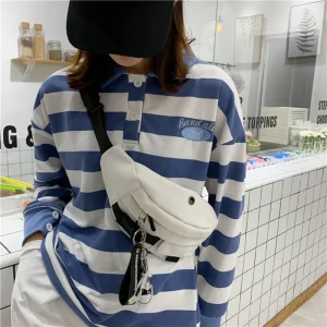Sac de ceinture femme sac nouveau Style Harajuku en bandoulière toile décontracté course sport poitrine sac blanc Fanny Pack noir Bum sac Sac de ceinture femme sac nouveau Style Harajuku en bandoulière toile décontracté course sport poitrine sac blanc Fanny Pack noir Bum sac