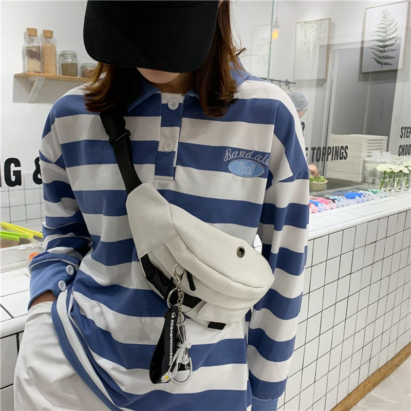 Sac de ceinture femme sac nouveau Style Harajuku en bandoulière toile décontracté course sport poitrine sac blanc Fanny Pack noir Bum sac Sac de ceinture femme sac nouveau Style Harajuku en bandoulière toile décontracté course sport poitrine sac blanc Fanny Pack noir Bum sac