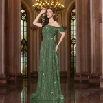 Alice CollectionPro – robe de soirée de luxe arabe, couleur chair, perles, pour mariage de dubaï, épaules dénudées, robes de soirée formelles personnalisées