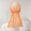 résille plaid bling strass casquette femmes foulard évider patchwork paillettes cristal à la mode sauvage bandeau turban cheveux chapeau