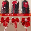 Pince à cheveux de Style chinois pour fille avec nœud, couronne rouge, pince supérieure, couvre-chef de Style Antique pour enfants, accessoire pour cheveux