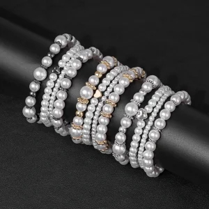 Ensemble de bracelets de perles multicouches pour femmes, amour, tempérament, bijoux féminin, cadeau de mariage