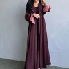 Siskakia-Kimono ouvert décontracté pour femmes, Abayas Jalabiya, Robe saoudienne, Vêtements Mosslim pour Ramadan, Galabia Kabaya, Islam Kaftan, Mode solide
