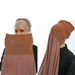 Hijabs instantanés avec casquette plaine en mousseline de soie Jersey Hijabs pour femme voile musulman islamique Hijab casquette écharpe pour femmes Turban foulard