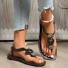 femmes sandales 2025 été chaussures plates femme bohème tongs dames vacances plage sandales filles chaussures de rue
