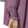 abayas musulmanes couverture complète femmes colthes couleur unie intérieur hijab long châle premium coton chanvre hijab ramadan prière femmes robe