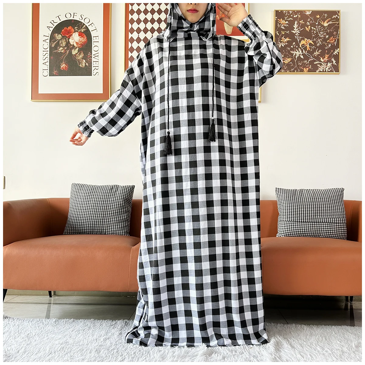 dernier ramadan femmes abaya deux chapeaux dubaï turquie islam vêtements de prière ponçage coton tissu robes islam femmes robe caftan