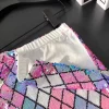 short à paillettes argyle coloré pour femmes, coupe serrée, accrocheur, style audacieux, fête, club, scène, pantalons chauds, nouvelle collection 2025
