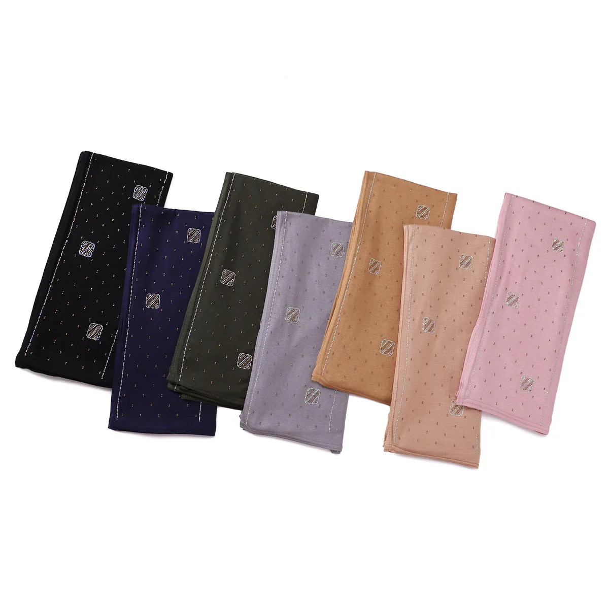 hijab en jersey strass pour femmes, or, argent, diamant, double couture, foulard musulman, doux et respirant, enveloppe eid ramadan