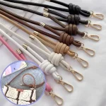 Sangle de sac avec boucle ronde, sangle de main, sangle d&rsquo;épaule, ceinture, poignée de sac, bricolage réglable, détachable, remplacement en cuir PU