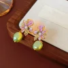 boucles d'oreilles à fleurs de luxe pour femmes, élégantes et légères, bijoux d'oreille, bohème en cristal, breloques exquises, douces, de fête