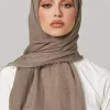 Foulard Hijab Froissé en Coton pour Femme Musulmane, Châle de Sauna Doux et observateur