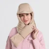cagoule coupe vent en duvet de canard unisexe, chapeau de protection des oreilles croisées, écharpe de cou épaisse, chapeau de sport de plein air, casquette à la mode