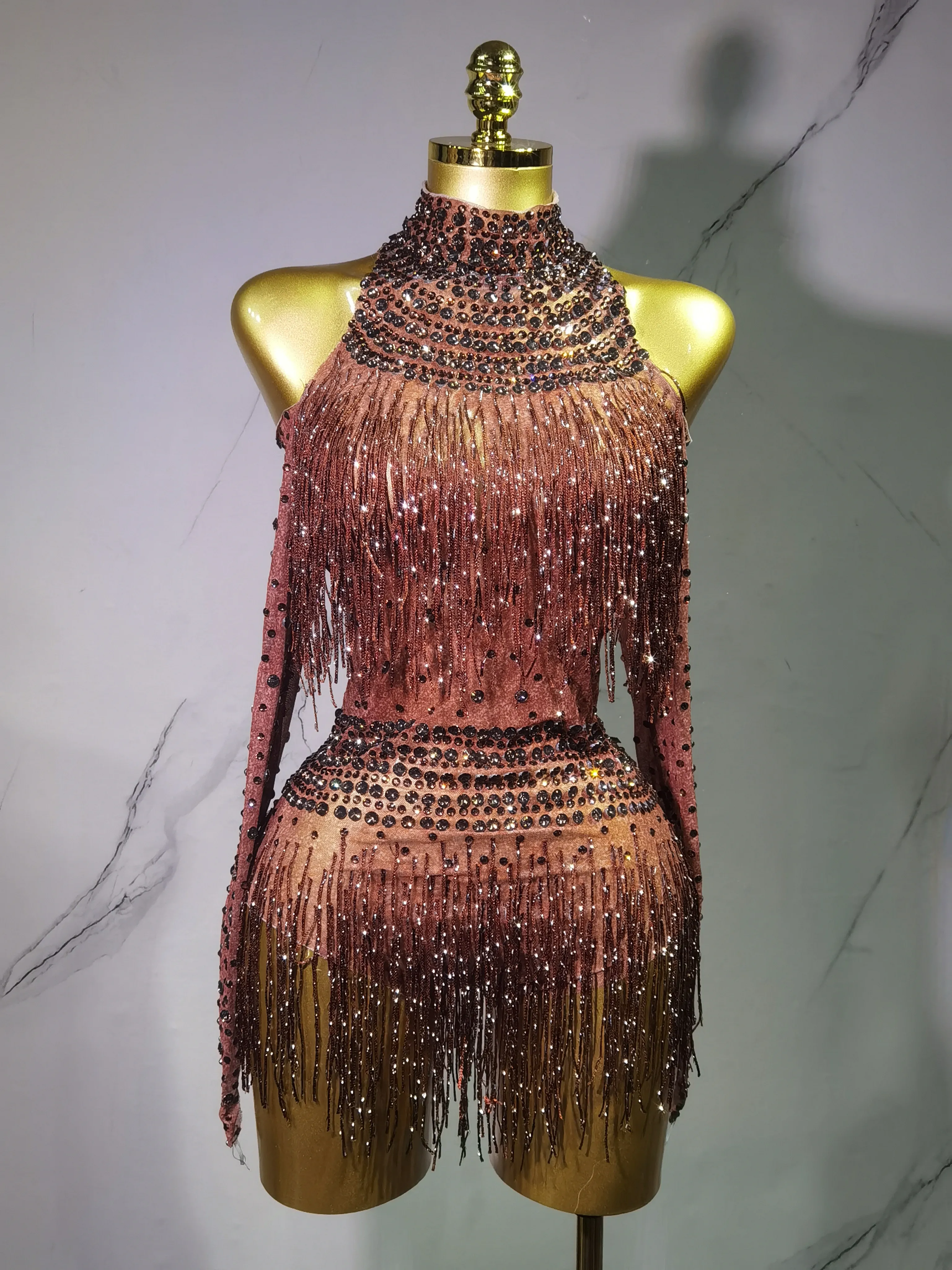 Body à franges avec strass pour femmes, tenue de danse Gogo Rave, Dj Ds, vêtements de scène Jazz, Clubwear