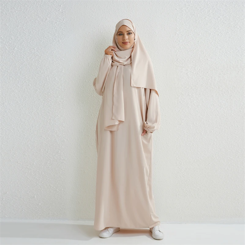 abaya robe de prière musulmane pour femme, une pièce, à capuche, manches smocks, vêtements islamiques, jilbab, dubaï, saoudien, noir, modestie turque