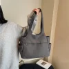 Sac à bandoulière Vintage de grande capacité, couleur unie, sac en toile à la mode et polyvalent, fourre-tout Simple