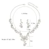 ensemble de bijoux en vigne florale pour femmes, strass scintillants, collier et boucles d'oreilles au design floral élégant, robes de bal de mariage