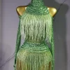 body à franges avec strass pour femmes, tenue de danse gogo rave, dj ds, vêtements de scène jazz, clubwear