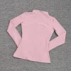 manteau de sport pour femmes, chemise de yoga, slim, manches longues, course rapide, pilates, fitness, haut, vêtements