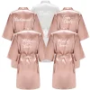Robe de demoiselle d&rsquo;honneur en Satin or Rose, peignoir de mariage pour femmes, vêtements de nuit, Kimono pour mère de demoiselle d&rsquo;honneur