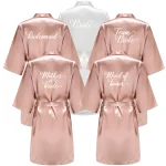 Robe de demoiselle d&rsquo;honneur en Satin or Rose, peignoir de mariage pour femmes, vêtements de nuit, Kimono pour mère de demoiselle d&rsquo;honneur