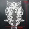 patch de col en tissu brodé en dentelle, couture de fleurs, pour robe de soirée de mariage, vêtements de mariée, artisanat de bricolage