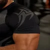 t shirt de sport, vêtements de sport réglables pour hommes, haute élasticité, séchage rapide, vêtements de fitness, t shirt de sport à manches courtes pour entraîneur