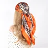 foulards en soie femmes marque de luxe été créateur de mode tête/écharpe de cheveux 90*90 cm hijab bandana cheveux foulard femme 90x90 cm
