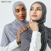 29 couleurs premium jersey hijab écharpe solide musulman longues foulards turban châle élastique coton arabe foulard bandeau saoudien hijabs