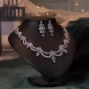 collier de mariée en zircon, bijoux de haute qualité, accessoires de robe de luxe légers, ensemble de boucles d'oreilles, ornements, cadeau de noël