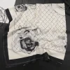 130*130 cm femmes printemps automne mode multi fonction foulard plaid imprimé hijab imité soie concepteur carré écharpe