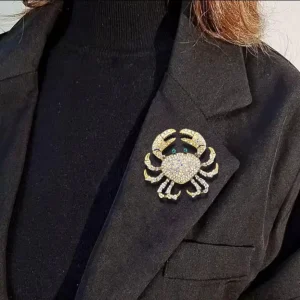 Broche crabe en strass personnalisée, Animal créatif, pour costume pour femme, manteau, vacances, Banquet, vêtements, accessoires, cadeaux Broche crabe en strass personnalisée, Animal créatif, pour costume pour femme, manteau, vacances, Banquet, vêtements, accessoires, cadeaux