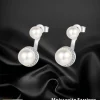 boucles d'oreilles en argent sterling 925 moissanite, bijoux simples en perles pour femmes, adaptés à un usage quotidien