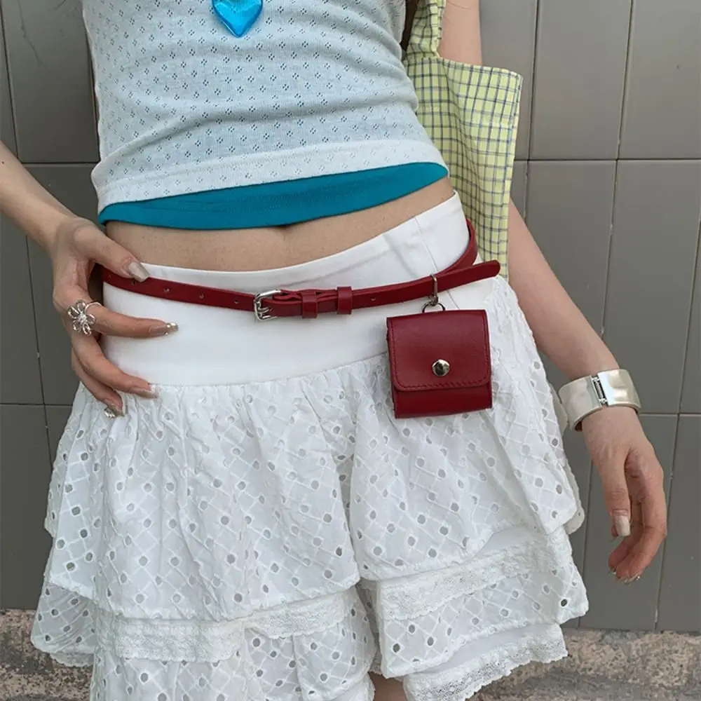 Ins Style coréen femmes taille sac PU rouge ceinture taille sac couleur unie sac à main femmes ceinture sac en plein air