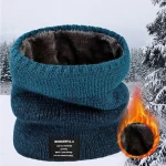 Écharpe d&rsquo;hiver pour hommes, anneau polaire, Bandana tricoté, chaud, solide, chauffe-cou, cachemire épais, mouchoir chaud, masque de Ski